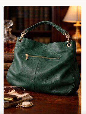 Cuore & Pelle Sophia Green Leather Handbag